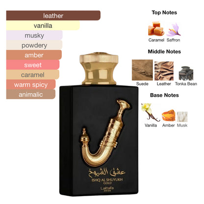 Lattafa Ishq Al Shuyukh Gold 3.4 Oz Edp Unisex