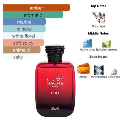 Rasasi Hawas Fire 3.4 Oz Edp Unisex