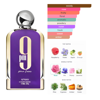 Afnan 9 PM 3.4 Oz EDP for Women