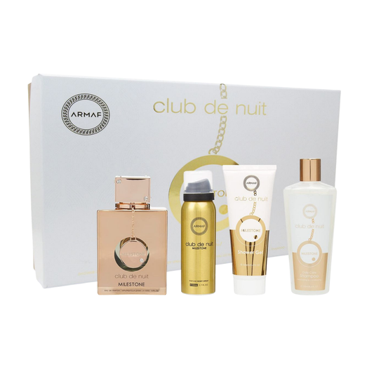 Armaf Set Club De Nuit Milestone 3.4 Oz Edp + 3.4 Bl + 1.7 Deo + 8.4 Shampoo Men