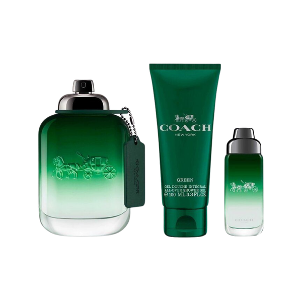 Coach Set Coach Green (3 pcs) 3.3 Oz Edt / 3.3 Shower Gel/ 0.50 Oz Edt Men