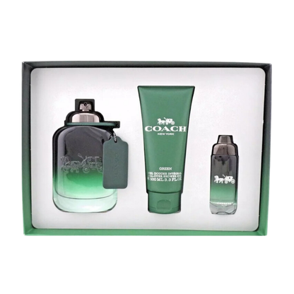 Coach Set Coach Green (3 pcs) 3.3 Oz Edt / 3.3 Shower Gel/ 0.50 Oz Edt Men