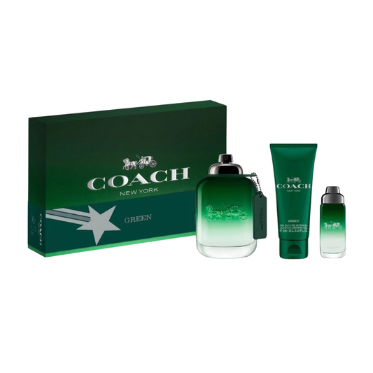 Coach Set Coach Green (3 pcs) 3.3 Oz Edt / 3.3 Shower Gel/ 0.50 Oz Edt Men