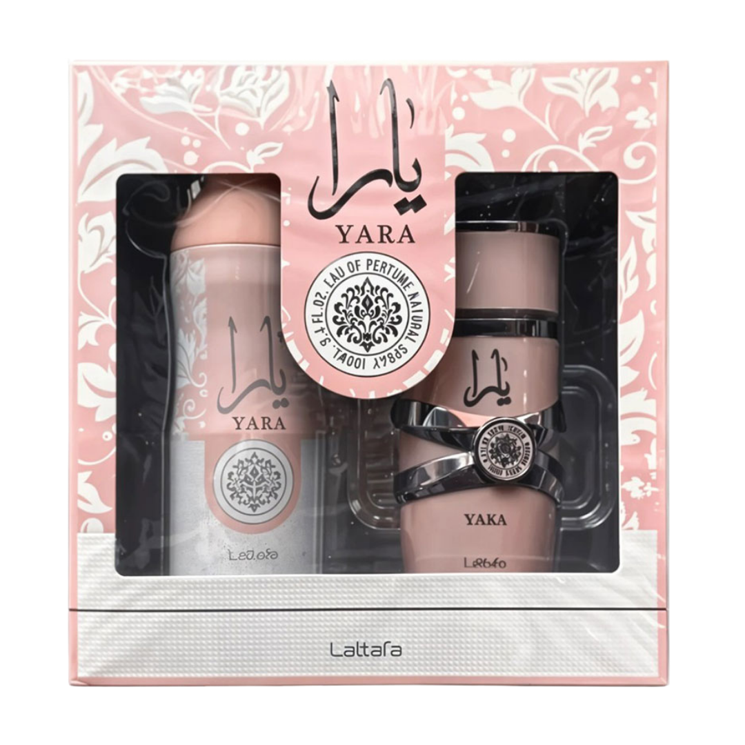 Lattafa Set Yara 2 Pcs 3.4 Oz Edp Boby Spray 6.3 Oz Women