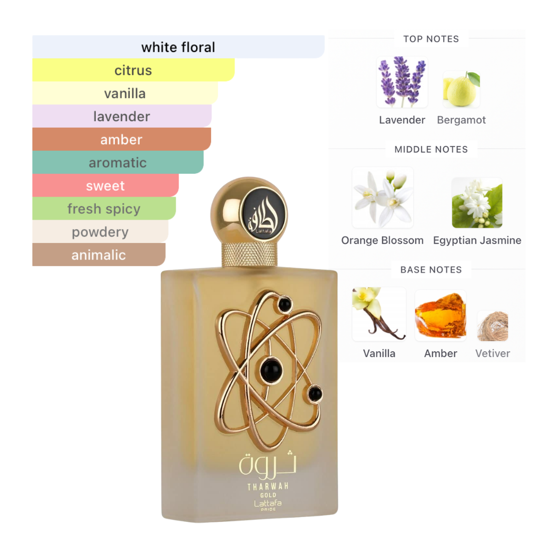 Lattafa Tharwah Gold 3.4 Oz Edp Women