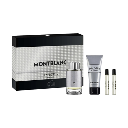 Mont Blanc Set Explorer Platinum 4Pc 3.3 Oz Edp ,3.3 Oz Shower Gel, 2 X 0.25 Oz Edp Men