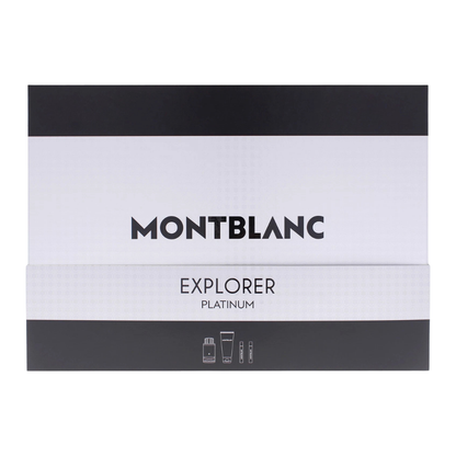 Mont Blanc Set Explorer Platinum 4Pc 3.3 Oz Edp ,3.3 Oz Shower Gel, 2 X 0.25 Oz Edp Men
