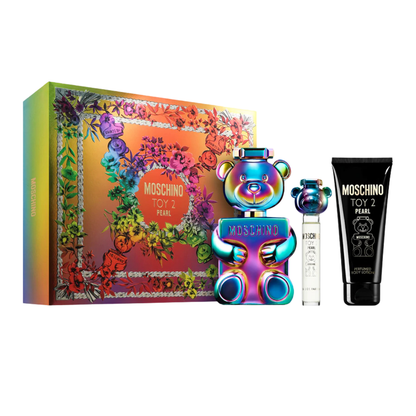 Moschino Set: Toy 2 Pearl 3.4 Edp + Mini 0.34 Oz + Body Lotion 3.4 Oz Unisex