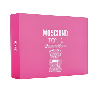 Moschino Set Toy 2 Bubble Gum ( 4 Pc )3.4 Oz Edt / 0.34 Oz Edt / 3.4 Oz Body Lotion /3.4 Oz Shower Gel Women