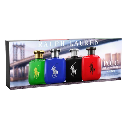 Ralph Lauren Set Mini EDT Men: Polo 0.17 Oz + Polo Red 0.17 Oz + Polo Blue 0.17 Oz + Polo Black 0.17 Oz