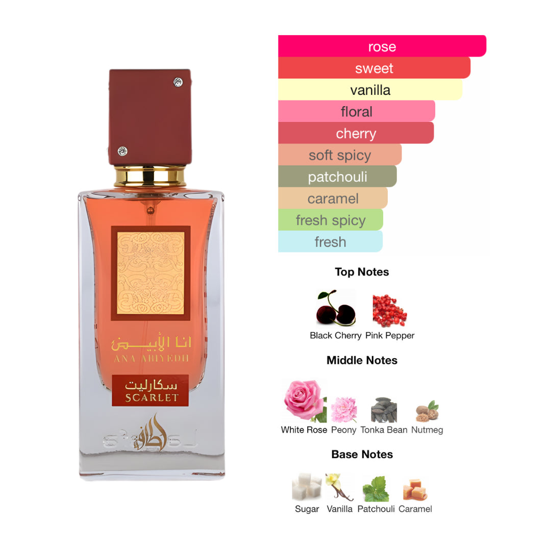 Lattafa Ana Abiyedh Scarlet 2.5 Oz Edp Women