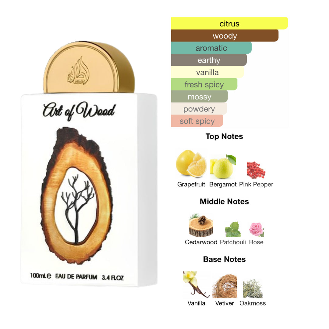 Lattafa Art Of Wood 3.4 Oz Edp Unisex