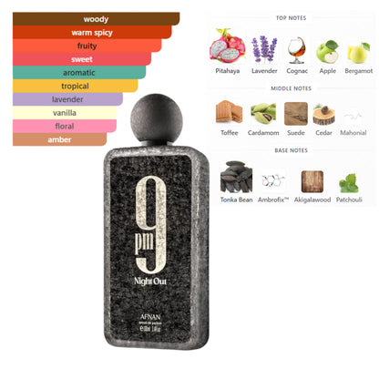 Afnan 9 Pm Night Out Extrait de Parfum 3.4 Oz Unisex