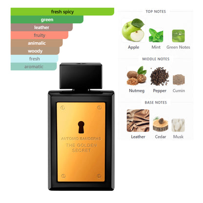 Antonio Banderas Golden Secret 3.4 Oz EDT for Men