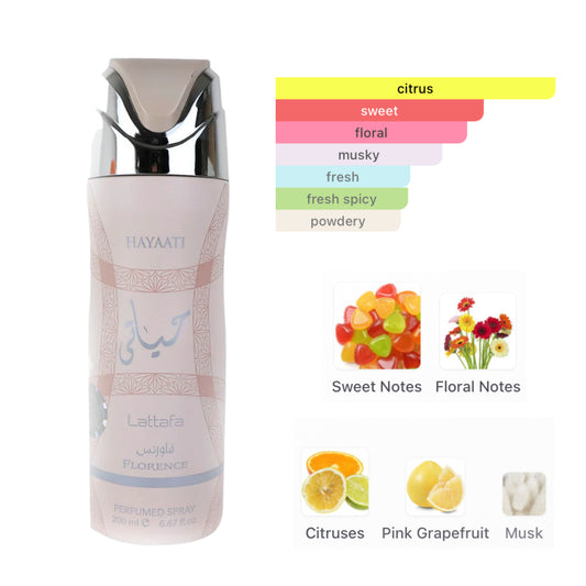 Lattafa Body Spray Hayaati Florence 6.3 Oz Women