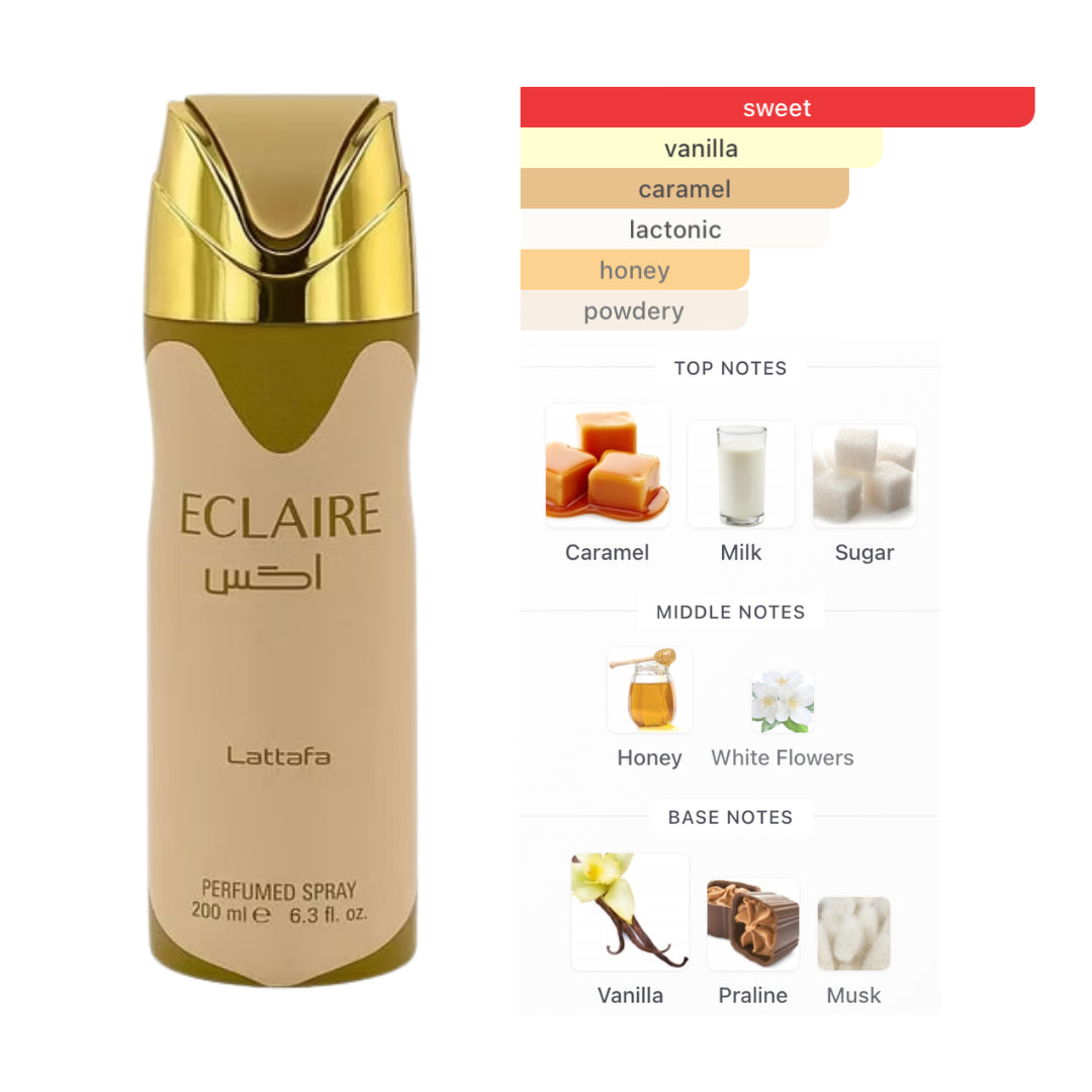 Lattafa Body Spray Eclaire 6.3 Oz Women