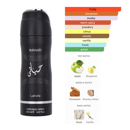 Lattafa Body Spray Hayaati 6.3 Oz Men