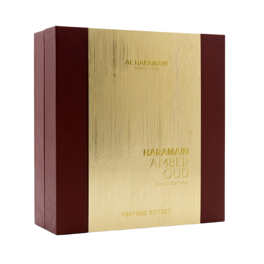 Al Haramain Set Amber Oud Gold 3 Pc Set 2.5 Oz Edp1.0 Oz Edp 6.6 Oz Body Sp Unisex