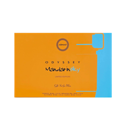 Armaf Set Lux Odyssey Mandarin Sky Limited Edition 3.4 Oz Edp + Travel 10ml + Shower Gel 3.4 Oz + Body Spray 6.8 Oz Men
