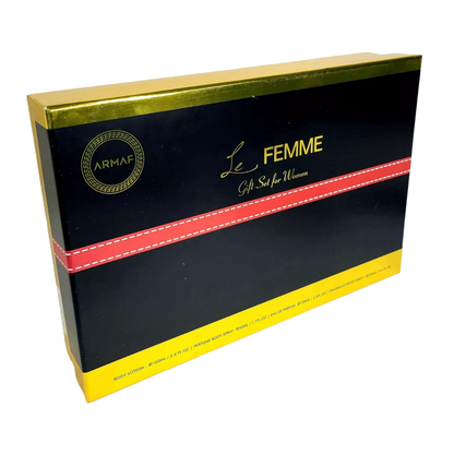 Armaf Set Le Femme 3.4 Oz Edt + Body Lotion 3.4 Oz + Deo 1.7 Oz + Splash 8.4 Oz Women