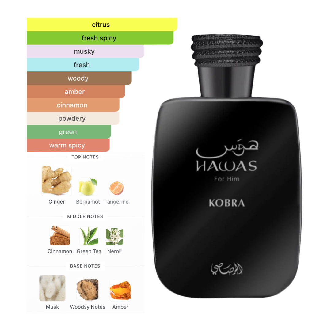 Rasasi Hawas Kobra 3.4 Oz Edp Men – Caché Perfume