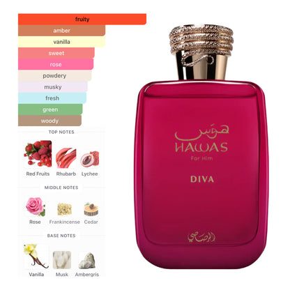 Rasasi Hawas Diva 3.4 Oz Edp Women