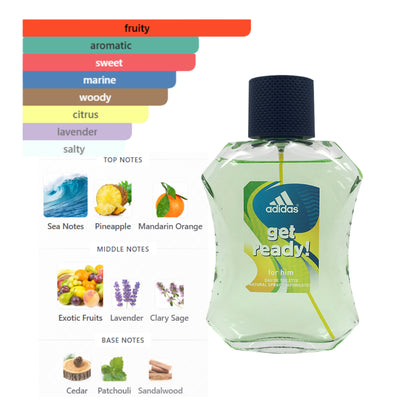 Adidas Get Ready 3.4 Oz Edt Men