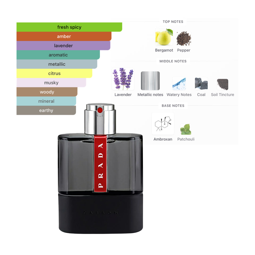 Prada Luna Rossa Carbon 3.4 Oz EDT for Men