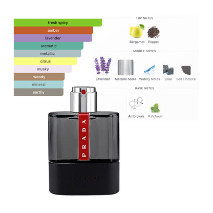 Prada Luna Rossa Carbon 3.4 Oz EDT for Men