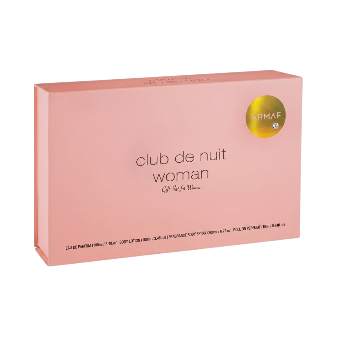 Armaf Set Club De Nuit Women 3.4 Oz Edp + Travel 10ml + Body Lotion 3.4 Oz + Body Mist 8.4 Oz
