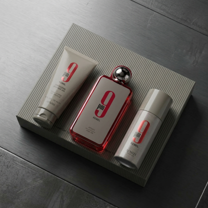Afnan Set 9 Pm Rebel 3.4 Oz Edp + / Shower Gel 5.0 Oz + Deodorant 5.0 Oz Unisex