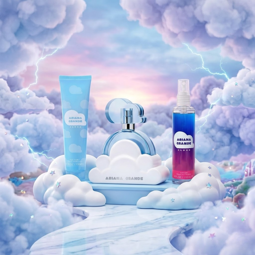 Ariana Grande Set Cloud 3.4 Oz Edp & 3.4 Oz Body Mist & 3.4 Oz Body Souffle Women