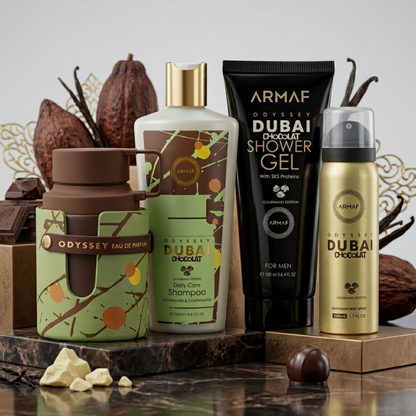 Armaf Set Odyssey Dubai Choclate 3.4 Edp +3.4Bl+1.7Deo+8.4Shampoo Men