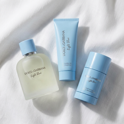 Dolce & Gabbana Set Light Blue 3Pc (3.38 Oz Edt ,1.69 Oz Shower Gel,2.6 Oz Deo Stick) Men