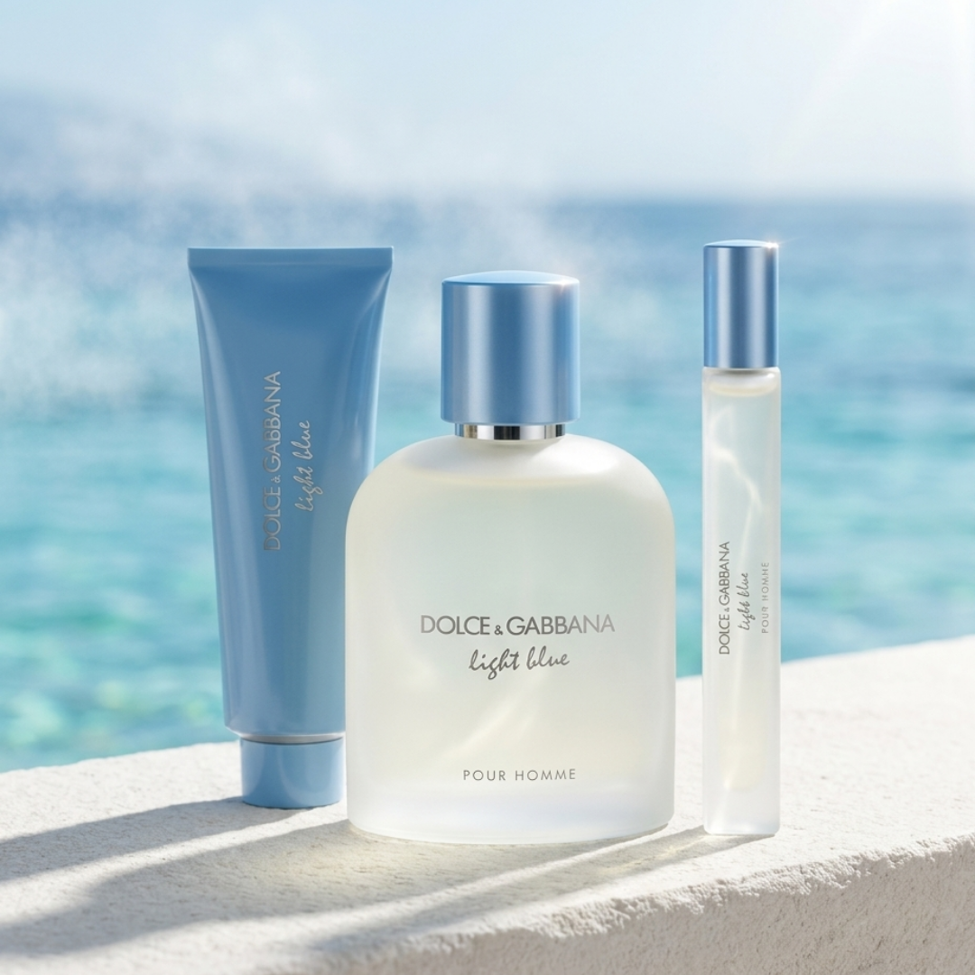 Dolce & Gabbana Set Light Blue  3Pc (3.3 Oz Edt ,1.69 Oz Shower Gel,10 ml Edt ) Men