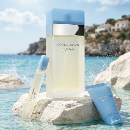 Dolce & Gabbana Set Light Blue 3Pc (3.3 Oz Edt ,1.7 Oz Body Cream,10Ml Edt) Women