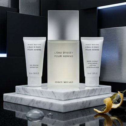 Issey Miyake Set Leau Dissey 3 Pc ( 4.2 Oz Edt, 1.6 Oz Shower Gel, 1.6 Oz After Shave balm) Men