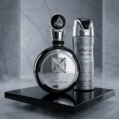 Lattafa Set Fakhar 3.4 Oz Edp + Body Spray 6.4 Oz Men