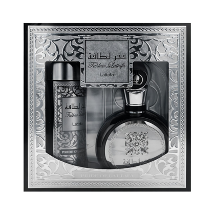 Lattafa Set Fakhar 3.4 Oz Edp + Body Spray 6.4 Oz Men