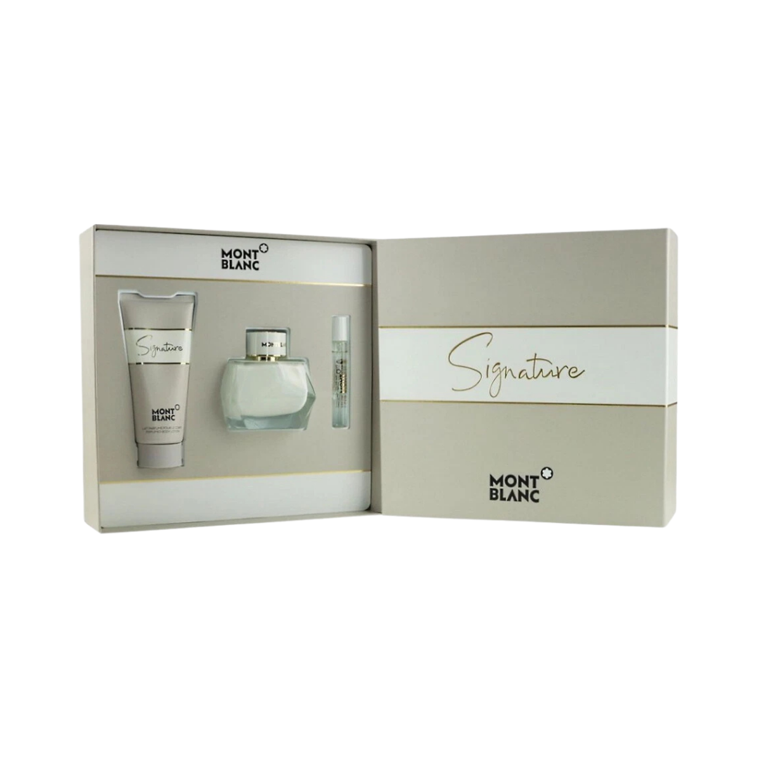 Mont Blanc Set Signature 3 Pcs  3.0 Oz Edp , 3.4 Oz B/L, 7.5 ml  Women