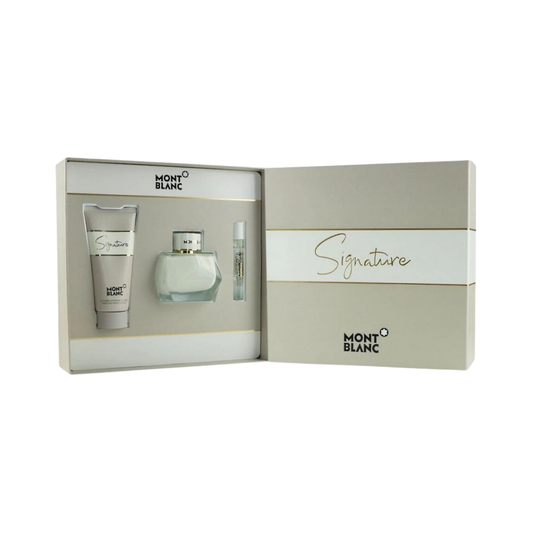 Mont Blanc Set Signature 3 Pcs  3.0 Oz Edp , 3.4 Oz B/L, 7.5 ml  Women