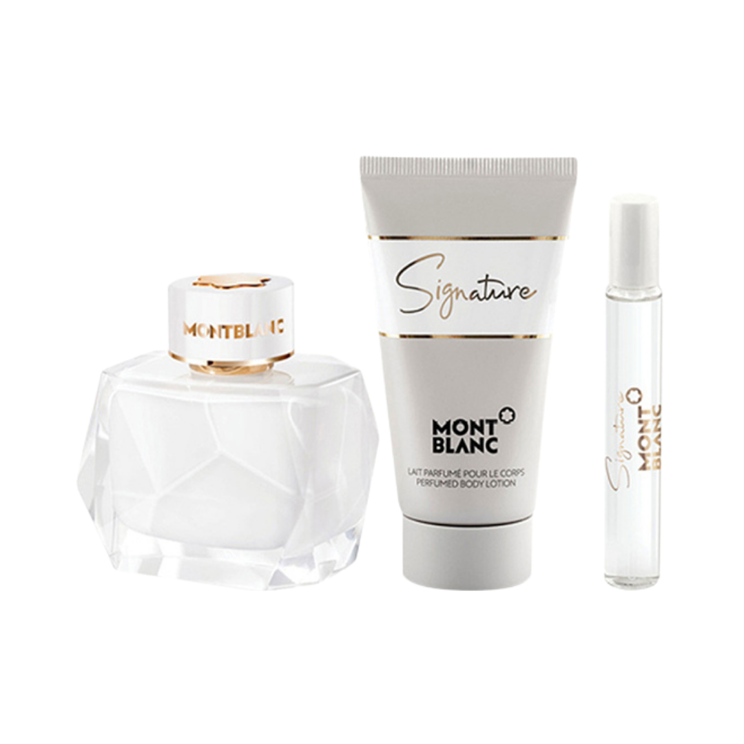 Mont Blanc Set Signature 3 Pcs  3.0 Oz Edp , 3.4 Oz B/L, 7.5 ml  Women