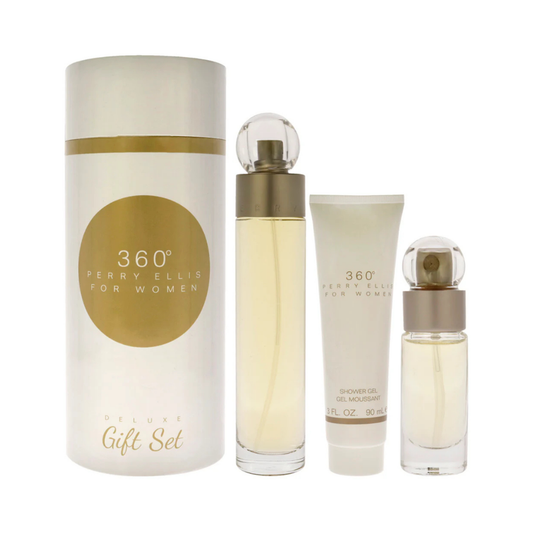 Perry Ellis Set 360 3.4 Oz Edp & 3.0 Oz Shower Gel & Mini Women