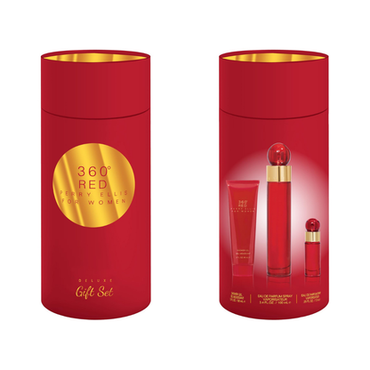 Perry Ellis Set 360 Red 3 Pc 3.4 Oz Edp + 3.0 Oz SG + 0.25 Oz Edp Women