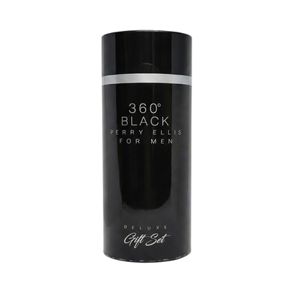 Perry Ellis Set 360 Black 3 Pc 3.4 Oz Edt + 3.0 Oz Sg + Mini Men
