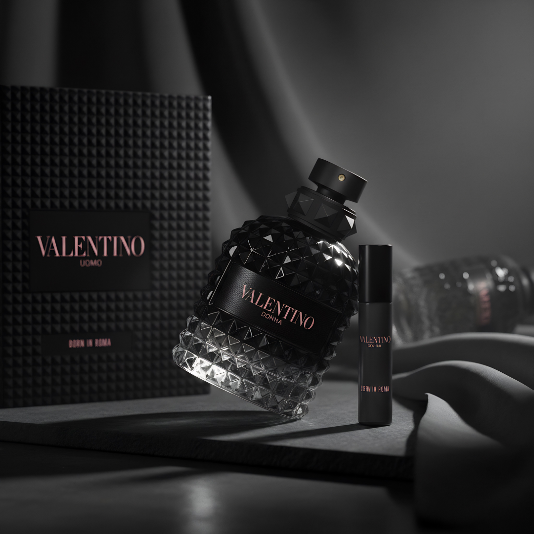 Valentino Set Uomo Born In Roma 3.4 Oz Edt + Travel 0.30 Oz Men