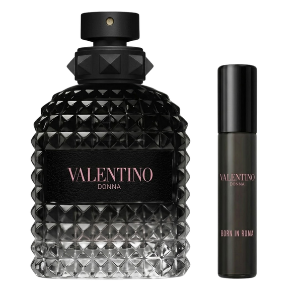 Valentino Set Uomo Born In Roma 3.4 Oz Edt + Travel 0.30 Oz Men