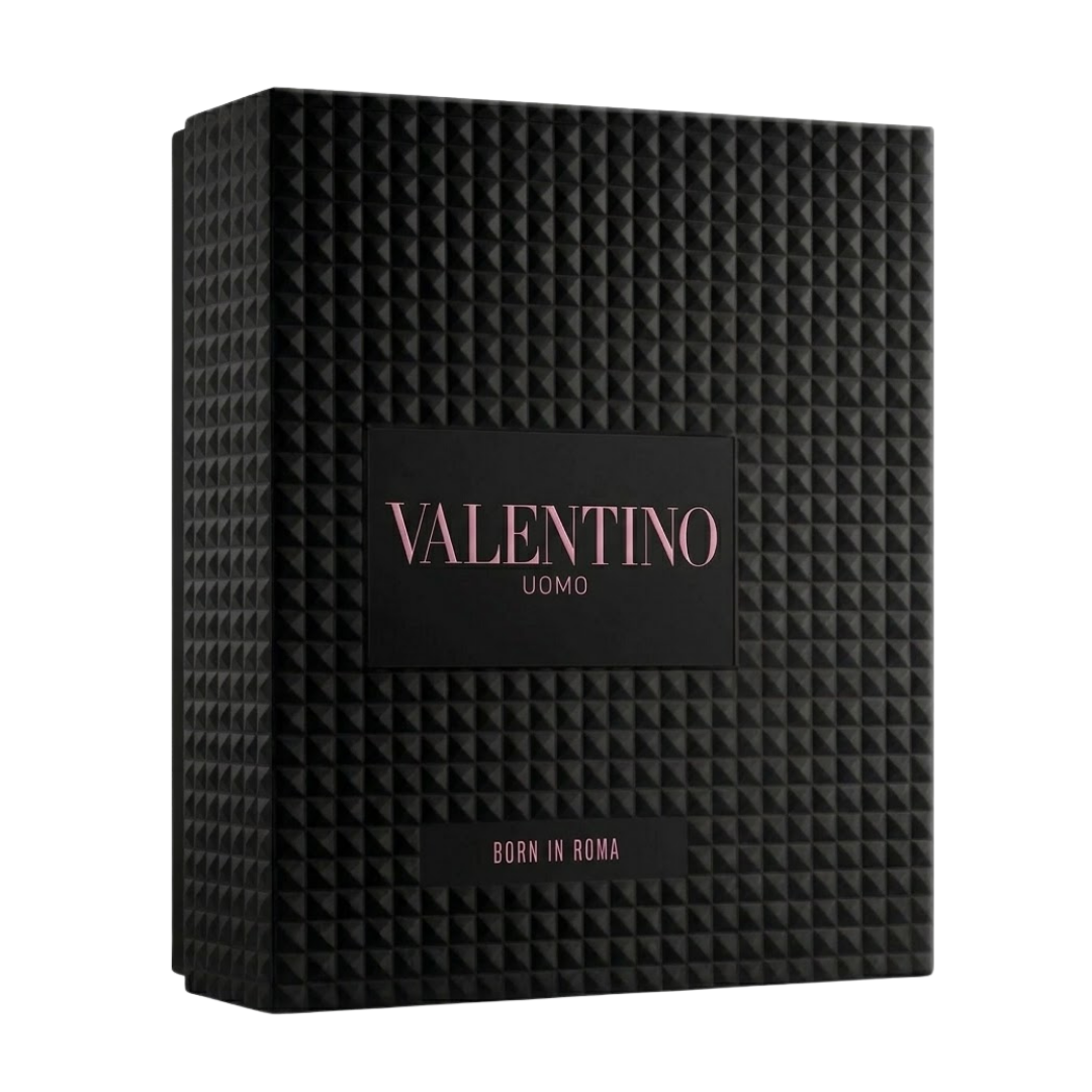 Valentino Set Uomo Born In Roma 3.4 Oz Edt + Travel 0.30 Oz Men