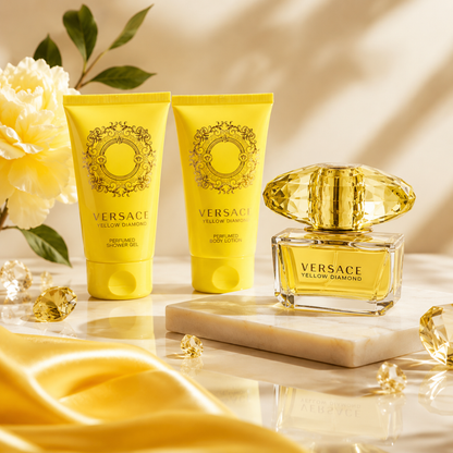 Versace Yellow Diamond 3pc Set (1.7 Oz EDT, 1.7 Oz Shower Gel and 1.7 Oz Body Lotion) for Women