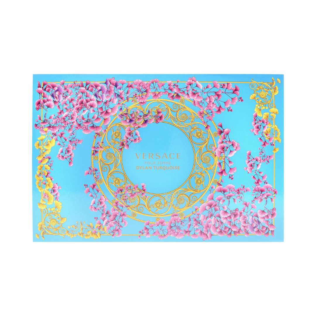Versace Set Dylan Turquoise 3.4 Oz Edt & 3.4 Oz Body Lotion & 3.4 Oz Shower Gel & 0.17 Oz Edt Women
